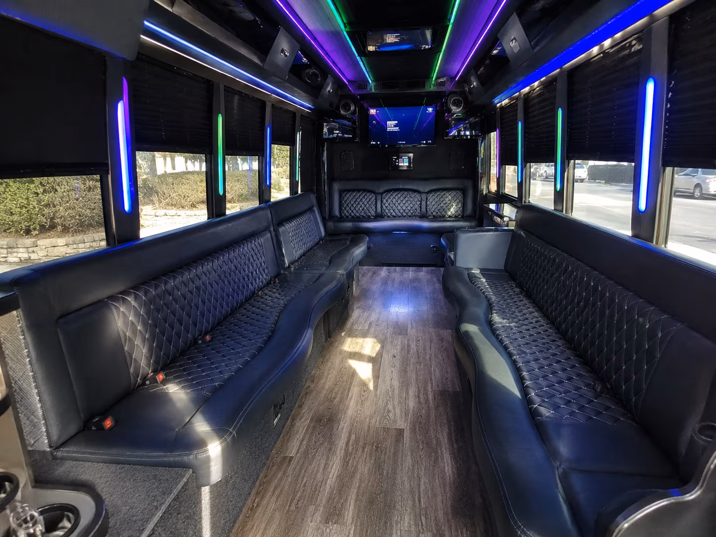 dunwoody 15 passenger party bus interior
