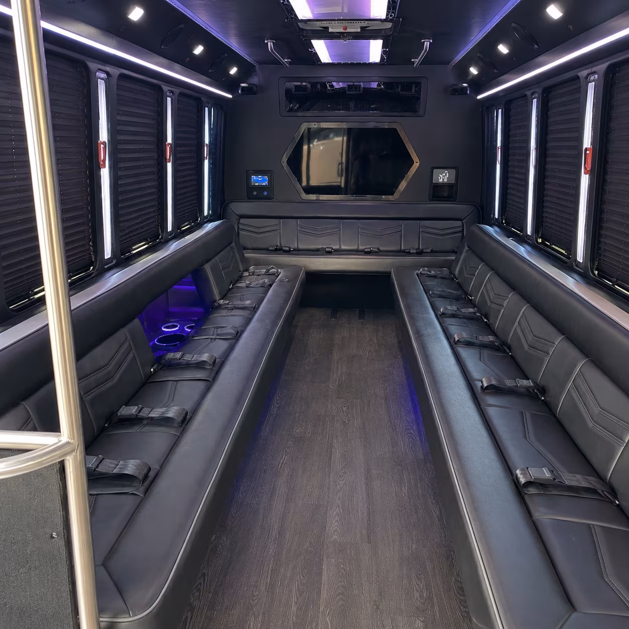 dunwoody 18 passenger party bus interior