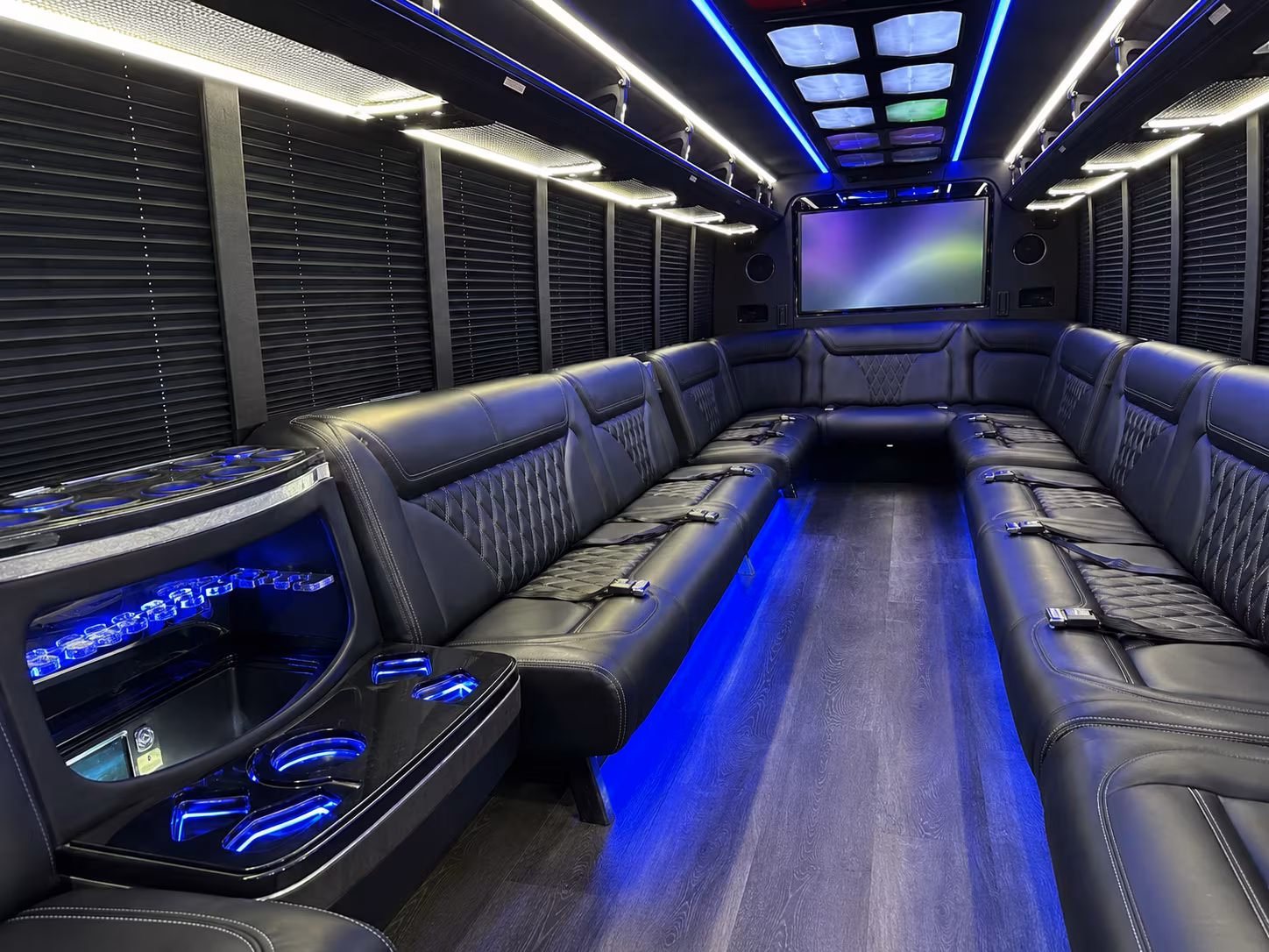 dunwoody 20 passenger party bus inside