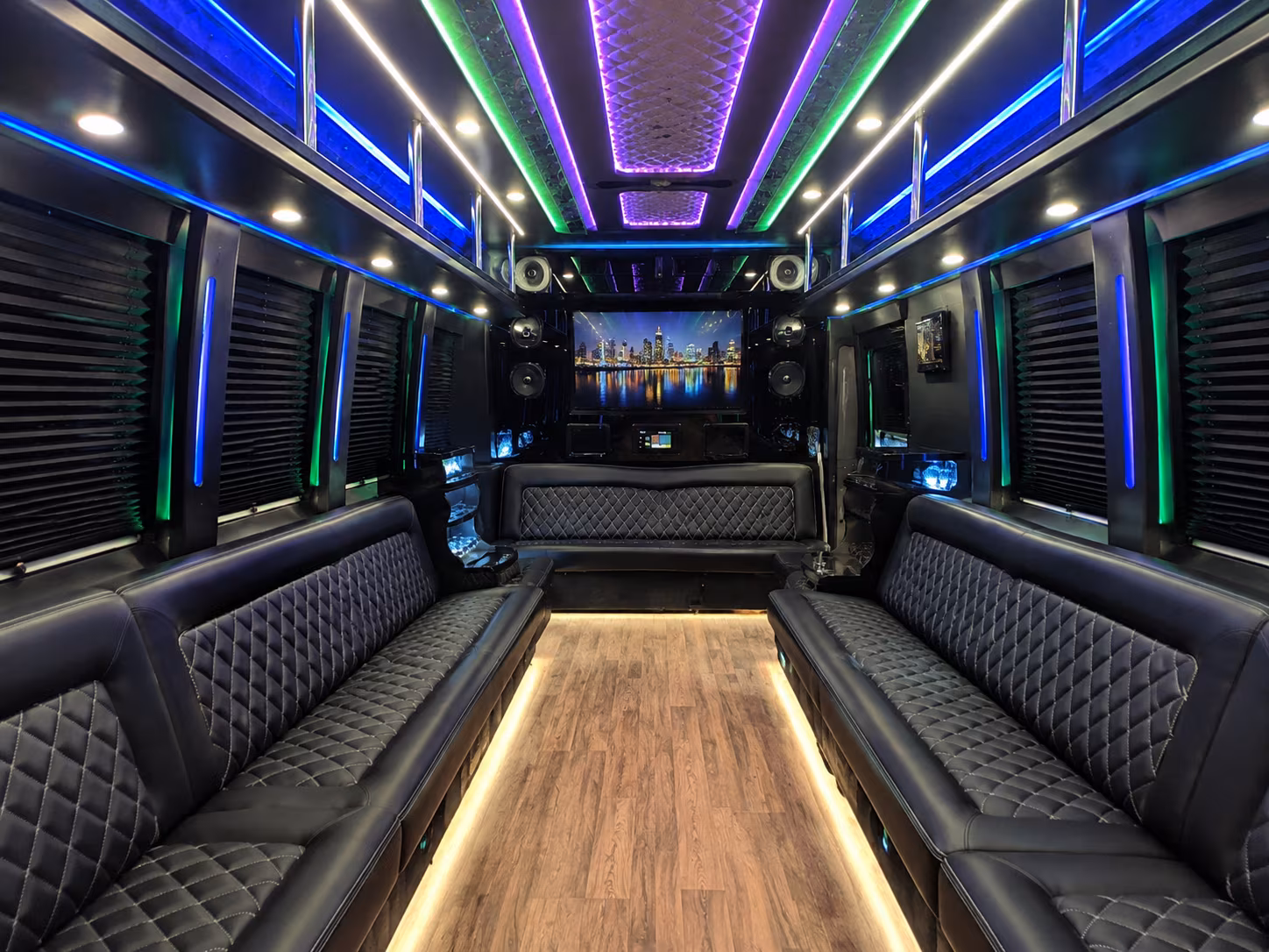 dunwoody 25 passenger party bus interior