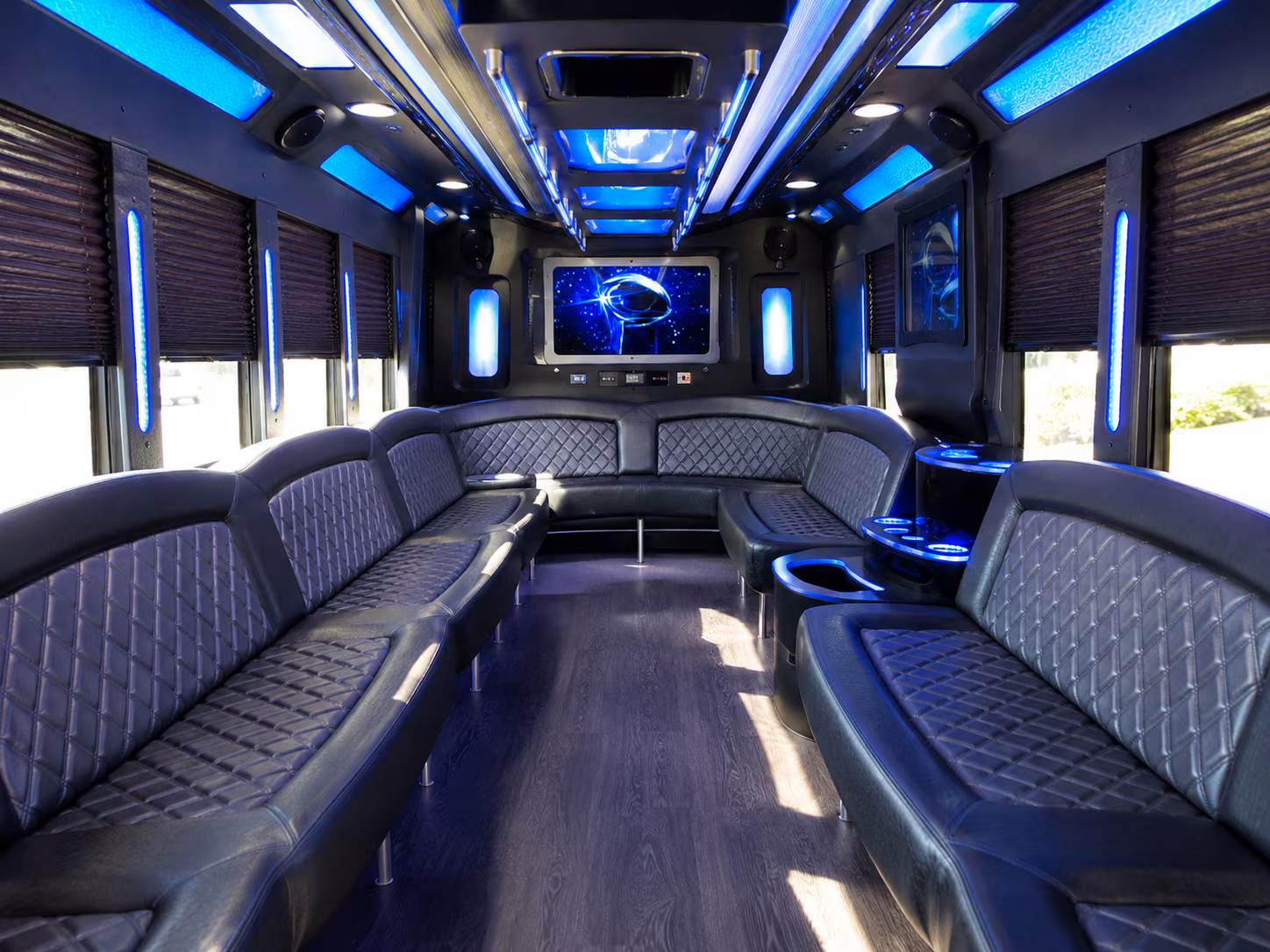 dunwoody 28 passenger party bus inside