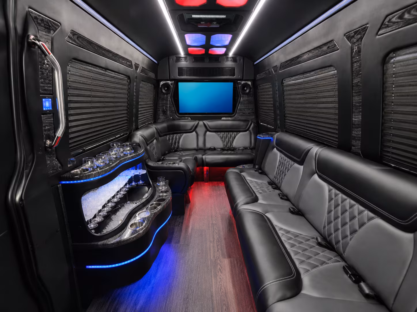 dunwoody 28 passenger party bus interior