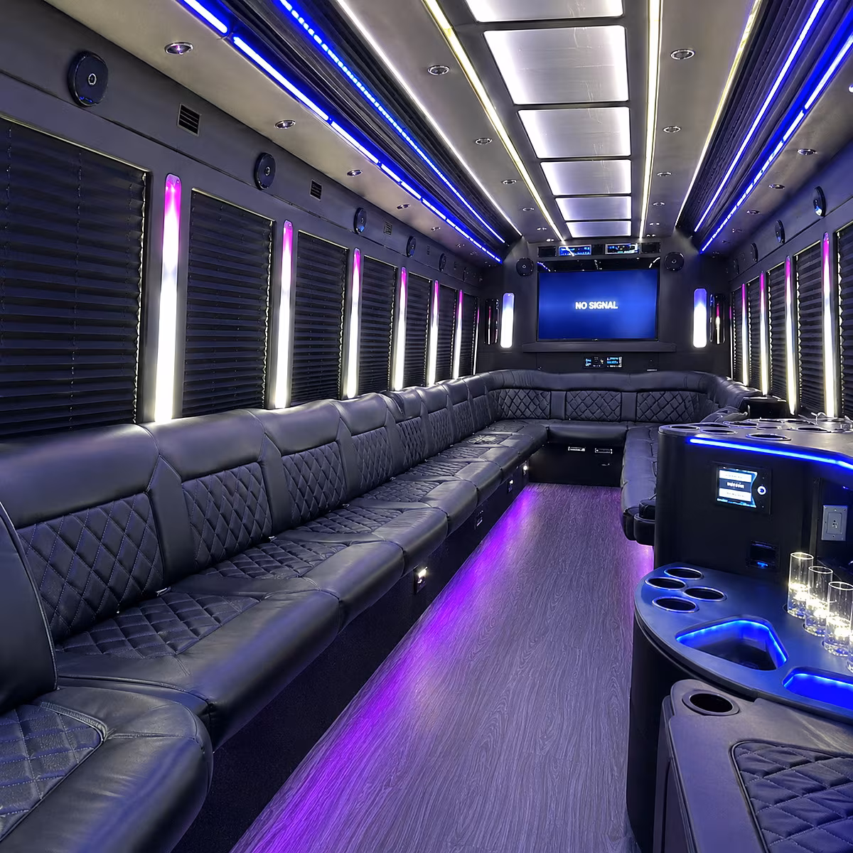 dunwoody 30 passenger party bus inside