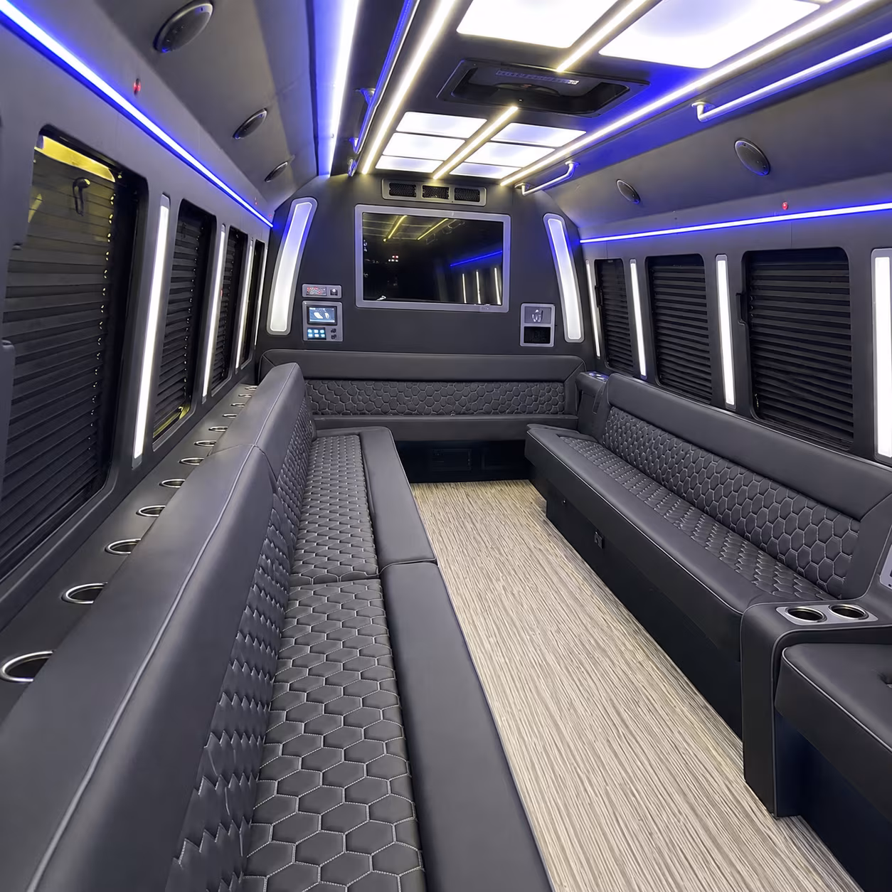 dunwoody 40 passenger party bus inside