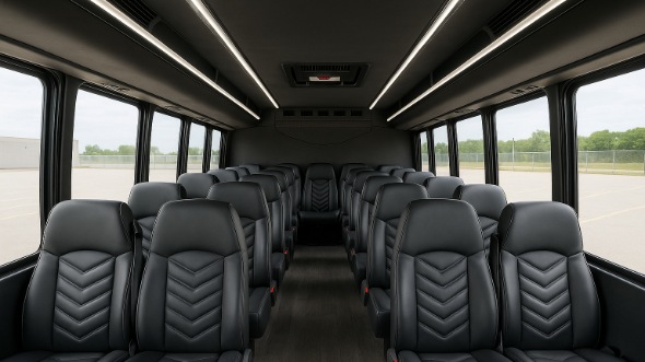 Interior of Charter Bus Company Dunwoody's 18 Passenger Minibus in Dunwoody
