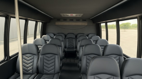Interior of Charter Bus Company Dunwoody's 20 Passenger Mini bus in Dunwoody