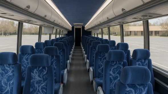 Interior of Charter Bus Company Dunwoody's 55 Passenger Charter Bus in Dunwoody